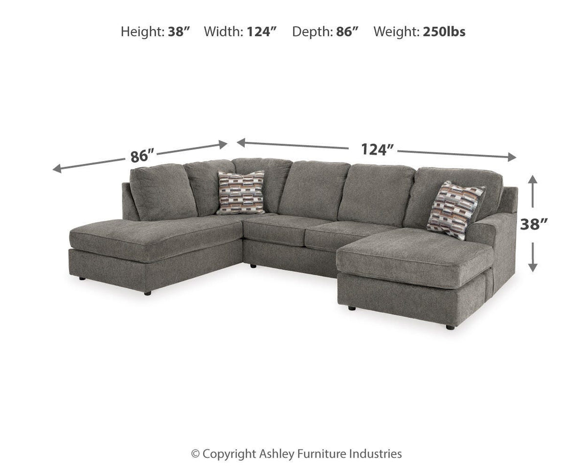 O'Phannon Sectional - 29402S2 - approximate manufacturer dimensions (supplier image 4)