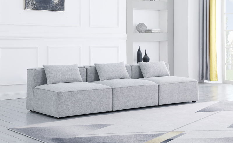 Cube - Linen Modular 3 Seat Armless Sofa
