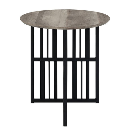 Zudora - End Table - Antique Oak & Black