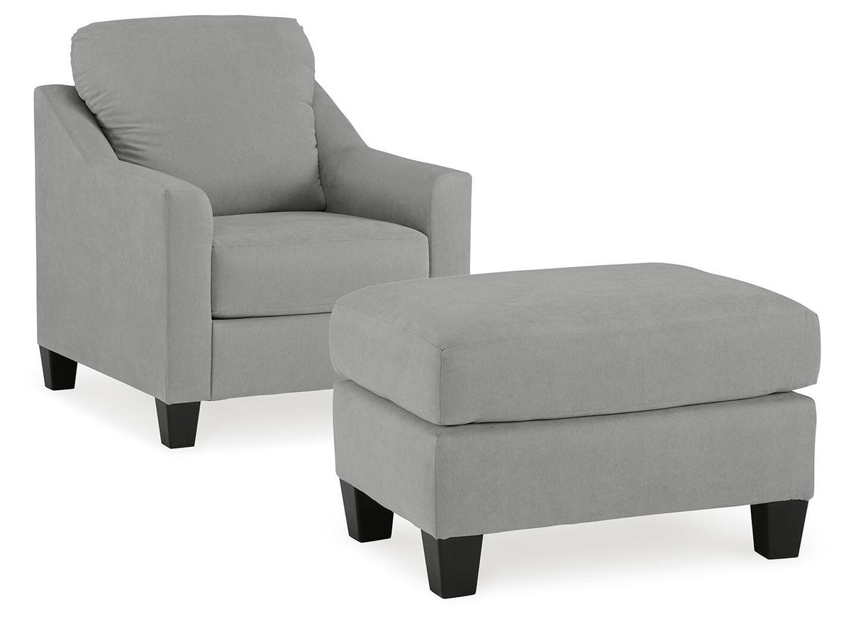Adlai Chair and Ottoman - 30103U1 - product view or room setting; complete kit and included component views (supplier image 1)