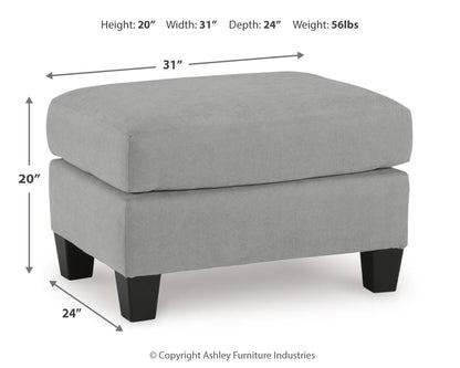 Adlai Chair and Ottoman - 30103U1 - approximate manufacturer dimensions (supplier image 13)