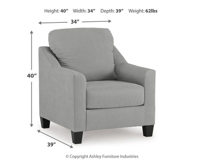 Adlai Chair and Ottoman - 30103U1 - approximate manufacturer dimensions (supplier image 14)