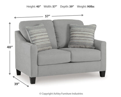 Adlai Loveseat - 3010335 - approximate manufacturer dimensions (supplier image 8)