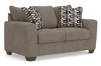 Triston-Peaks sofa and loveseat set, Suede, 3020435: original manufacturer image; only listed sofa and loveseat included. Castillo Furniture, Philadelphia.