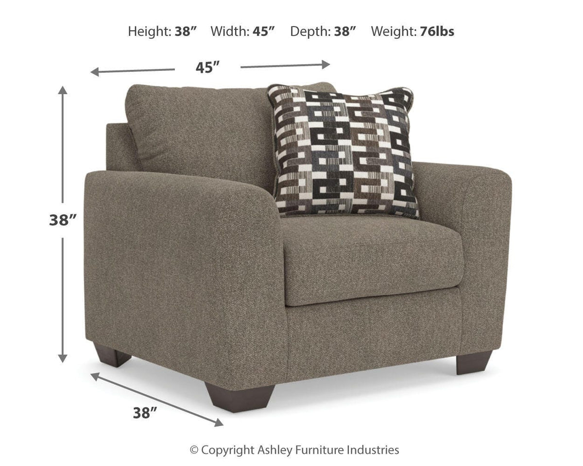 Triston-Peaks Oversized Chair - 3020423 - approximate manufacturer dimensions (supplier image 9)