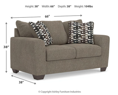 Triston-Peaks Loveseat - 3020435 - approximate manufacturer dimensions (supplier image 8)