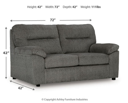 Bindura Loveseat - 3030535 - approximate manufacturer dimensions (supplier image 10)