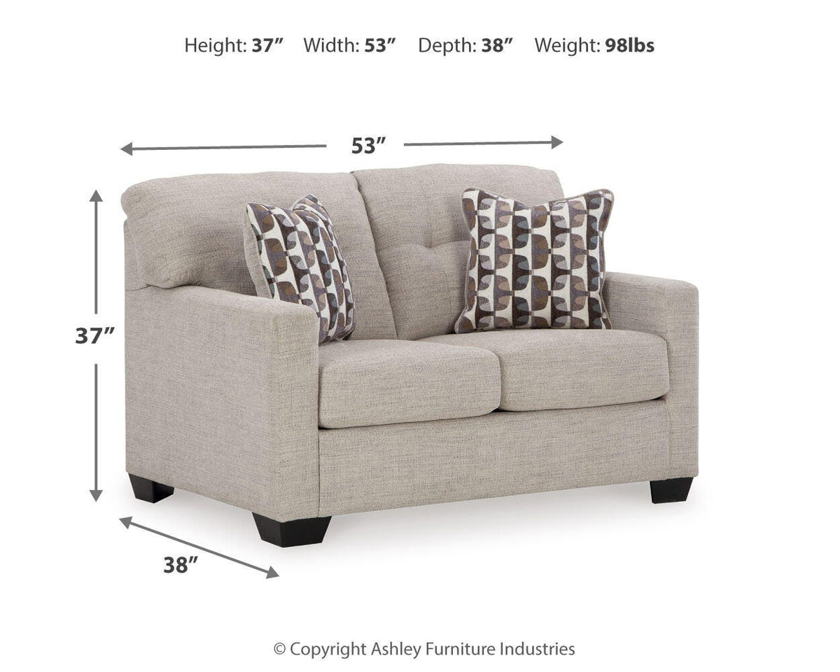 Mahoney Loveseat - 3100435 - approximate manufacturer dimensions (supplier image 6)
