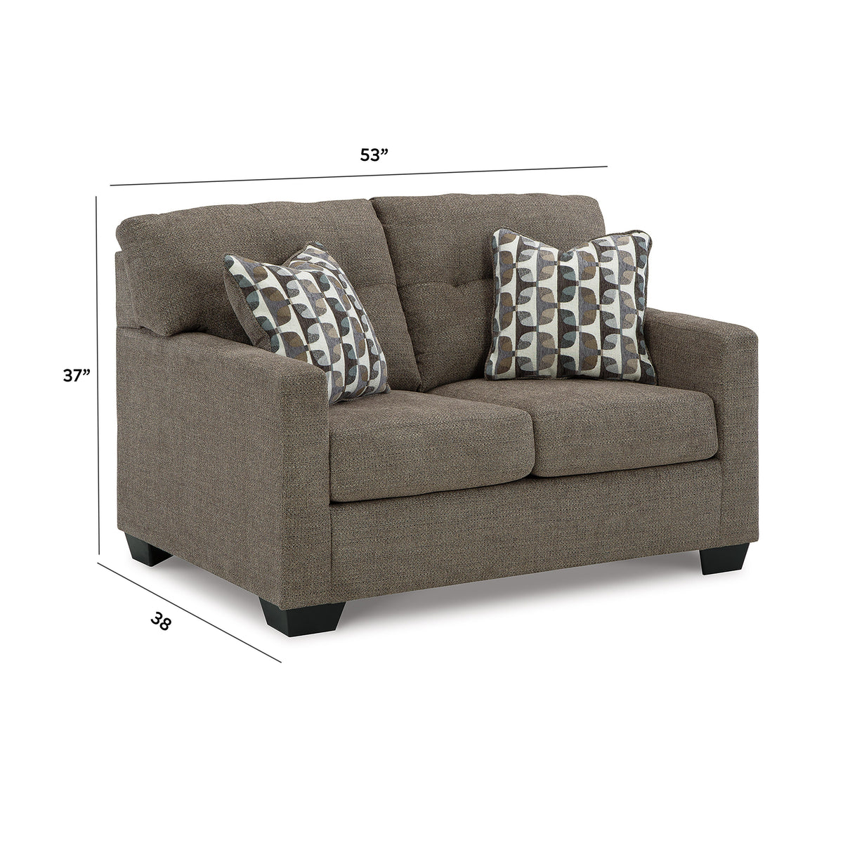 Mahoney Loveseat - 3100535 - approximate manufacturer dimensions (supplier image 15)