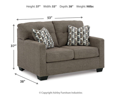 Mahoney Loveseat - 3100535 - approximate manufacturer dimensions (supplier image 13)