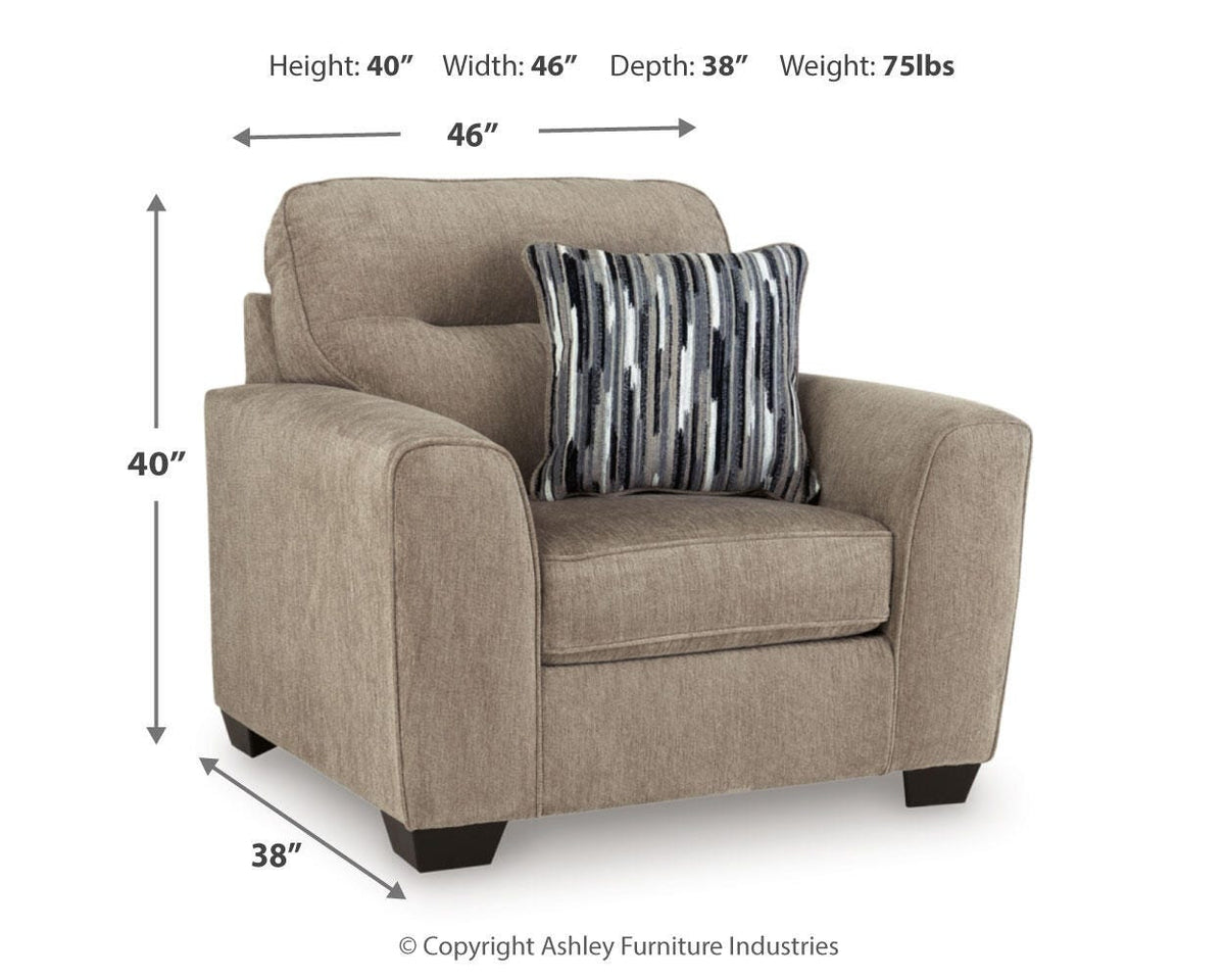 Olten Oversized Chair - 3130423 - approximate manufacturer dimensions (supplier image 12)