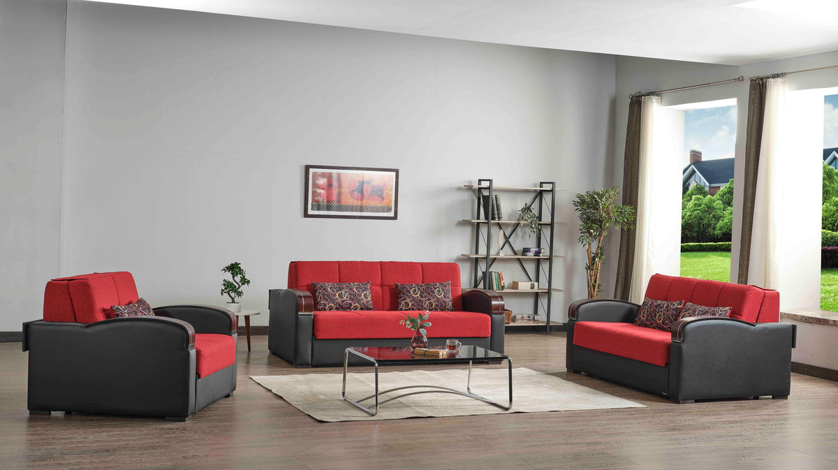 Ottomanson Sleep Plus - Upholstered Convertible Loveseat With Storage