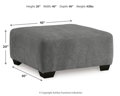 Birkdale Court Oversized Accent Ottoman - 3240208 - approximate manufacturer dimensions (supplier image 5)