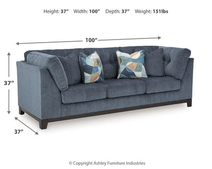 Maxon Place Living Room Sets - 33003U2, 33003U3 - approximate manufacturer dimensions (supplier image 13)