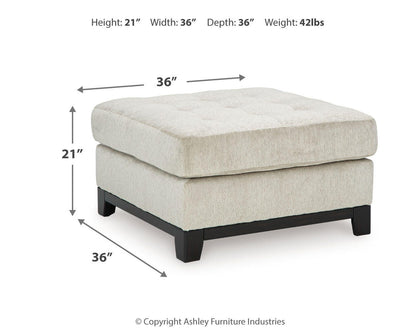Maxon Place Oversized Accent Ottoman - 3300408 - approximate manufacturer dimensions (supplier image 6)