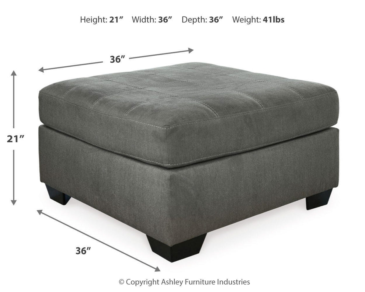 Pitkin Oversized Accent Ottoman - 3492708 - approximate manufacturer dimensions (supplier image 3)