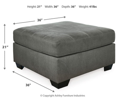 Pitkin Oversized Accent Ottoman - 3492708 - approximate manufacturer dimensions (supplier image 3)