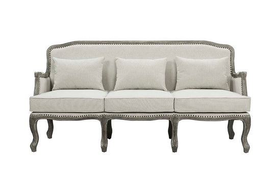 Tania - Sofa & Loveseat Set - Cream Linen & Gray