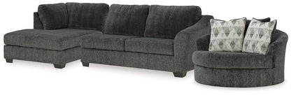 Biddeford 2-Piece Sectional and Oversized Swivel Accent Chair - 35504U2 - product view or room setting; complete kit and included component views (supplier image 1)