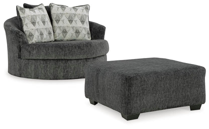 Biddeford Oversized Swivel Chair and Ottoman - 35504U1 - product view or room setting; complete kit and included component views (supplier image 1)