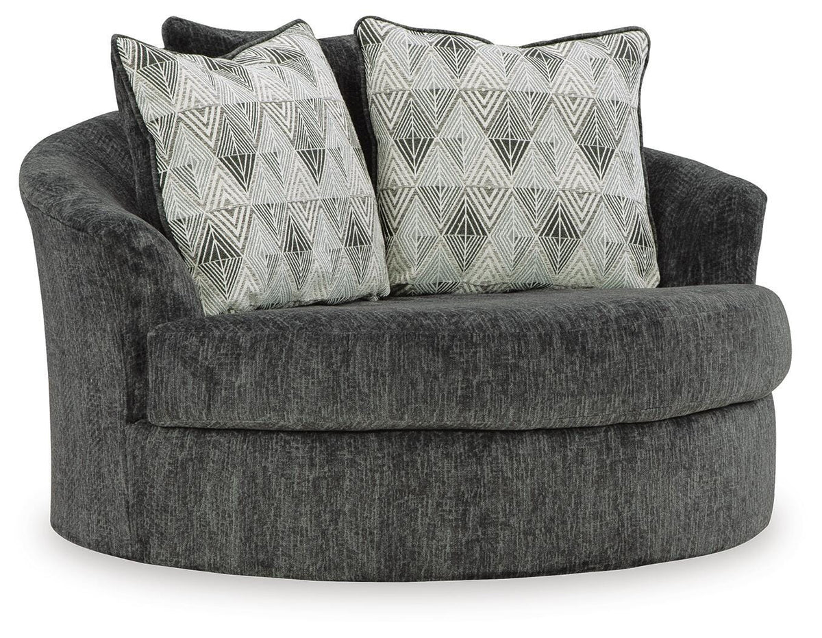 Biddeford 2-Piece Sectional and Oversized Swivel Accent Chair - 35504U2 - product view or room setting; complete kit and included component views (supplier image 3)