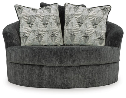 Biddeford 2-Piece Sectional and Oversized Swivel Accent Chair - 35504U2 - product view or room setting; complete kit and included component views (supplier image 2)