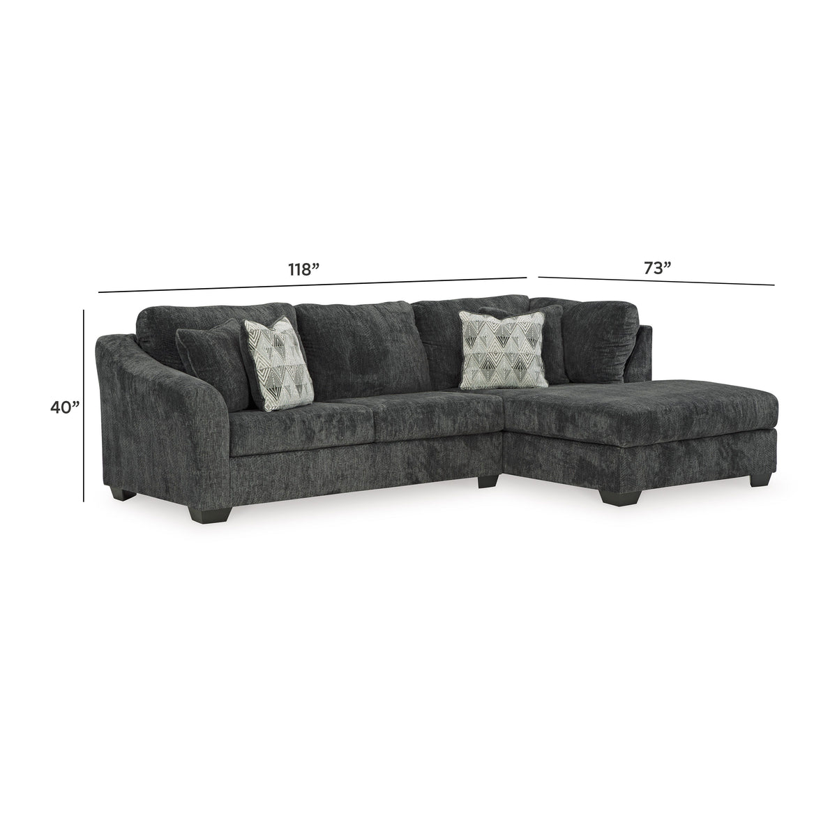 Biddeford Sectional - 35504S2 - approximate manufacturer dimensions (supplier image 11)