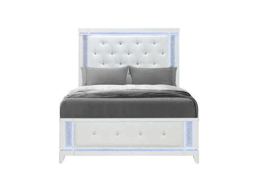 Alina - Bed With LED - White