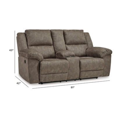 Laresview Reclining Loveseat with Console - 3720394 - approximate manufacturer dimensions (supplier image 9)