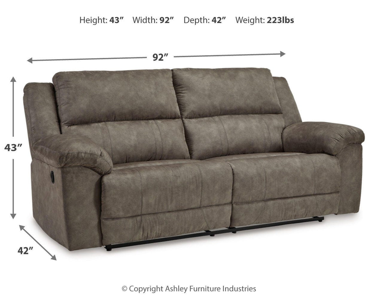 Laresview Reclining Sofa - 3720381 - approximate manufacturer dimensions (supplier image 8)