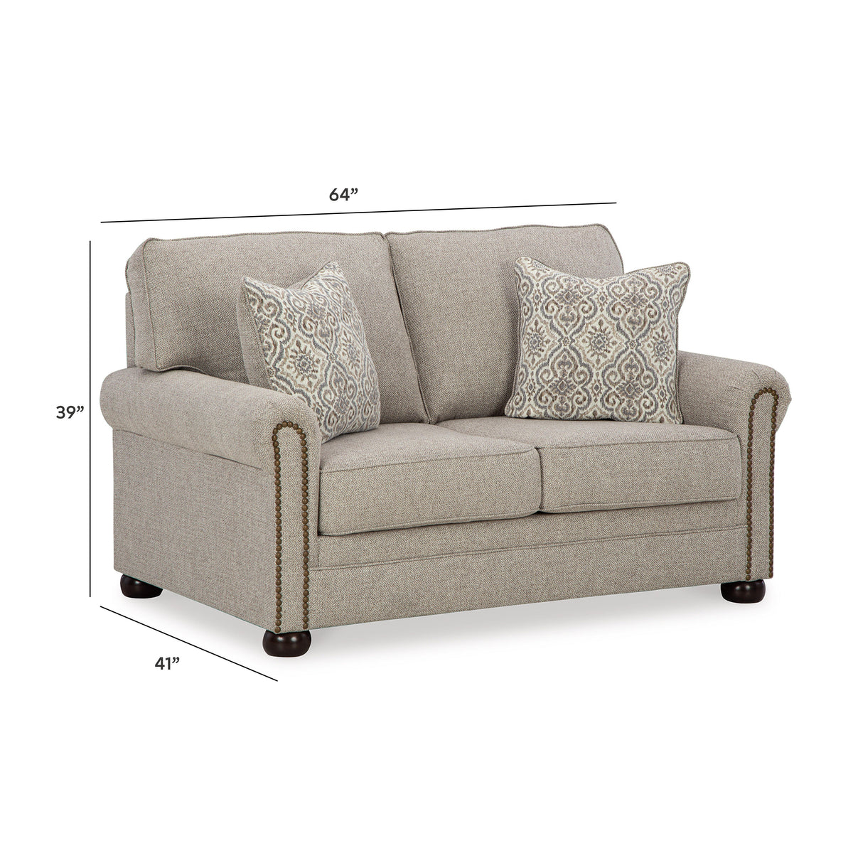 Gaelon Loveseat - 3730735 - approximate manufacturer dimensions (supplier image 7)