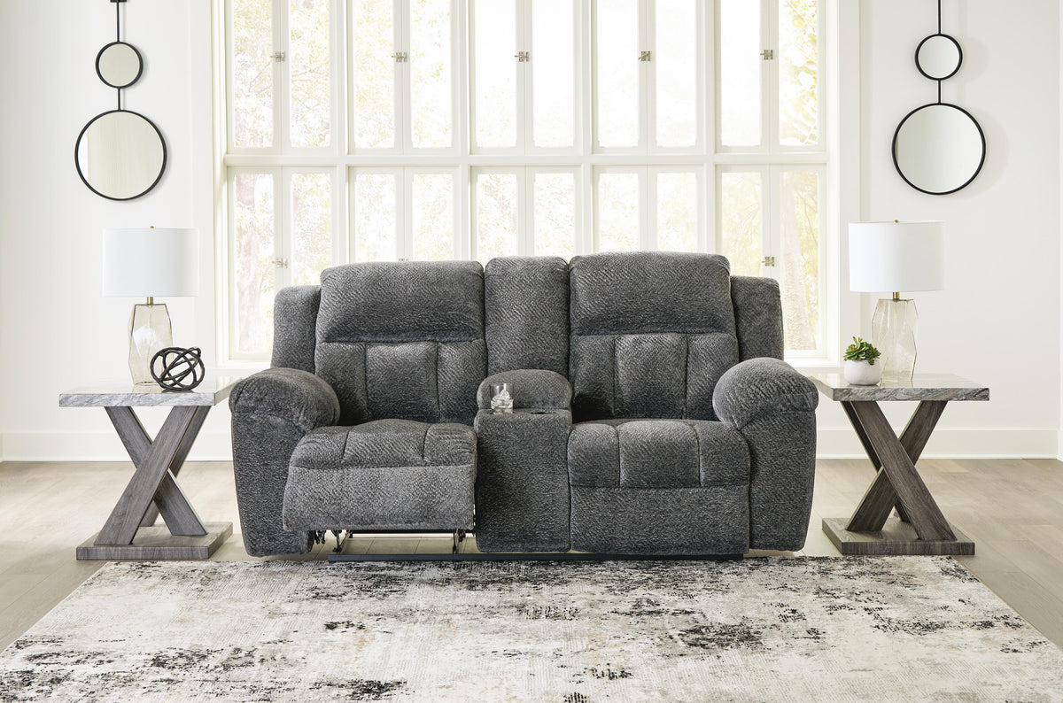 Frohn Reclining Loveseat with Console - 3740694 - product view or room setting; only loveseat included (supplier image 7)