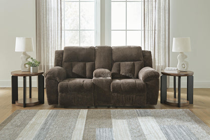 Frohn Reclining Loveseat with Console - 3740794 - product view or room setting; only loveseat included (supplier image 12)