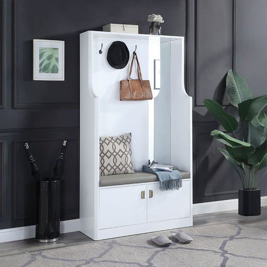 Buck II - Hall Tree - White High Gloss