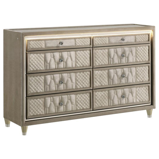 Lorient - 8-Drawer LED Bedroom Dresser Cabinet