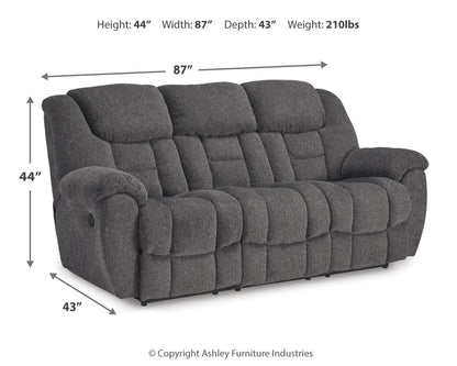 Foreside Reclining Sofa - 3810488 - approximate manufacturer dimensions (supplier image 8)