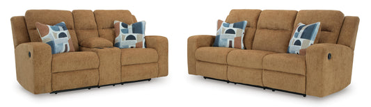 Kanlow Reclining Sofa and Loveseat - 38605U1 - product view or room setting; complete kit and included component views (supplier image 1)