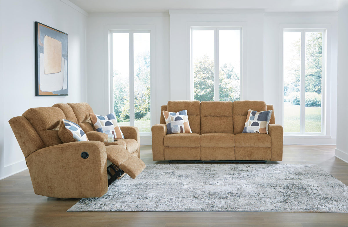 Kanlow Reclining Sofa and Loveseat - 38605U1 - product view or room setting; complete kit and included component views (supplier image 2)