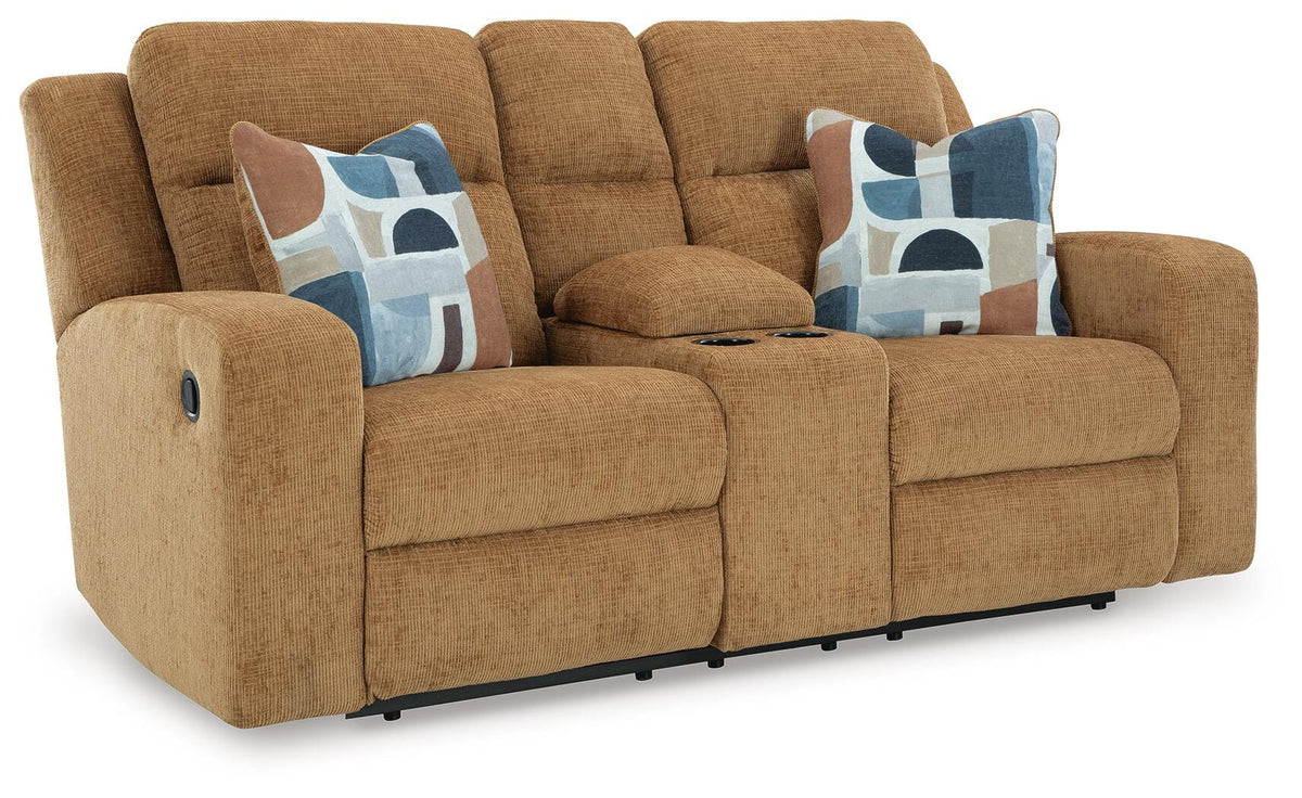 Kanlow Reclining Loveseat with Console - 3860594 - product view or room setting; only loveseat included (supplier image 1)
