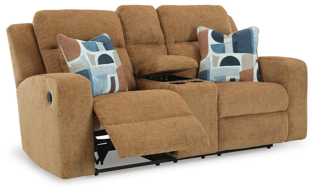 Kanlow Reclining Loveseat with Console - 3860594 - product view or room setting; only loveseat included (supplier image 3)