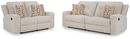 Danum Reclining Sofa and Loveseat - 38805U1 - product view or room setting; complete kit and included component views (supplier image 1)