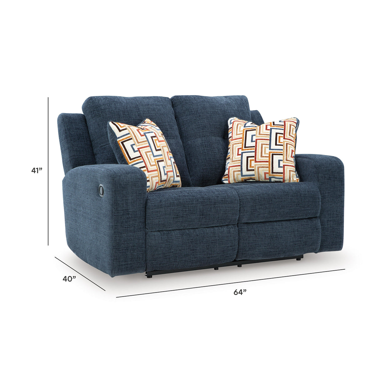 Danum Reclining Loveseat - 3880686 - approximate manufacturer dimensions (supplier image 19)