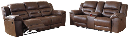 Stoneland sofa and loveseat set, Chocolate / Manual Sofa + Manual Loveseat, 39904U1: original manufacturer image; only listed sofa and loveseat included. Castillo Furniture, Philadelphia.