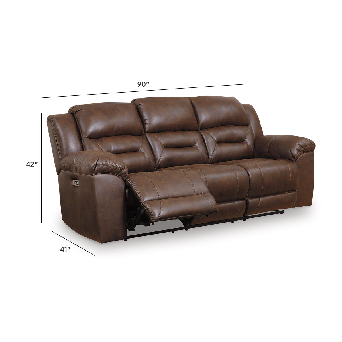 Stoneland Reclining Sofa - 3990488 - approximate manufacturer dimensions (supplier image 18)