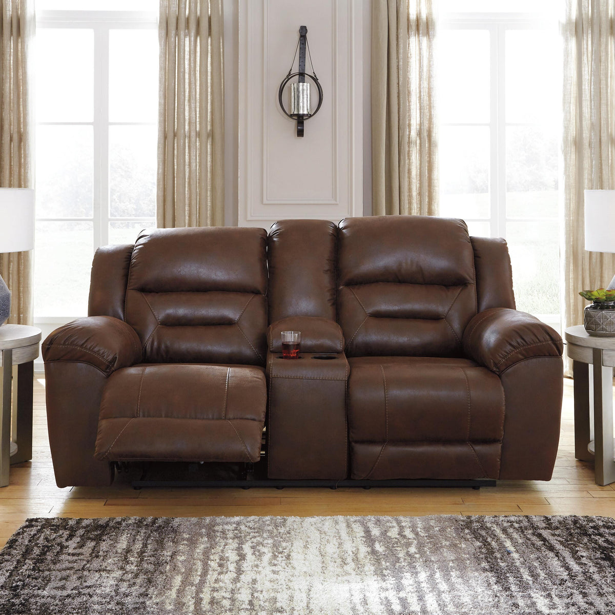 Stoneland Reclining Loveseat with Console - 3990494 - product view or room setting; only loveseat included (supplier image 27)