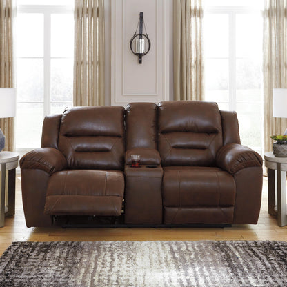 Stoneland Reclining Loveseat with Console - 3990494 - product view or room setting; only loveseat included (supplier image 27)
