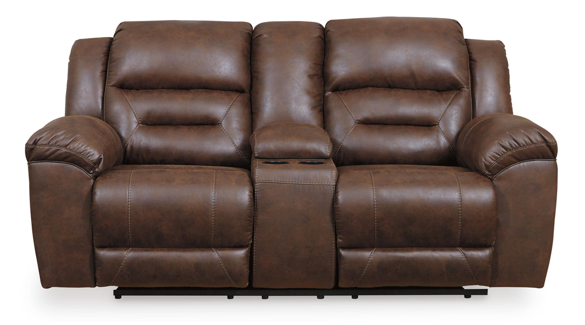 Stoneland Reclining Loveseat with Console - 3990494 - product view or room setting; only loveseat included (supplier image 22)