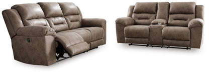 Stoneland sofa and loveseat set, Fossil / Power Sofa + Power Loveseat, 39905U3: original manufacturer image; only listed sofa and loveseat included. Castillo Furniture, Philadelphia.