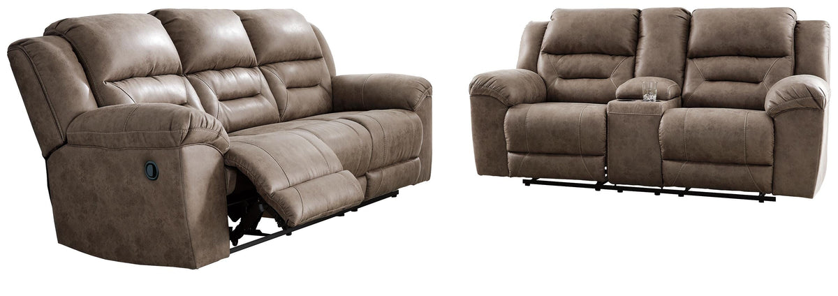 Stoneland sofa and loveseat set, Fossil / Manual Sofa + Manual Loveseat, 39905U1: original manufacturer image; only listed sofa and loveseat included. Castillo Furniture, Philadelphia.