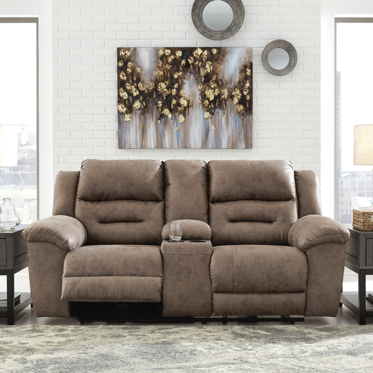Stoneland Reclining Loveseat with Console - 3990596, 3990594 - product view or room setting; only loveseat included (supplier image 8)